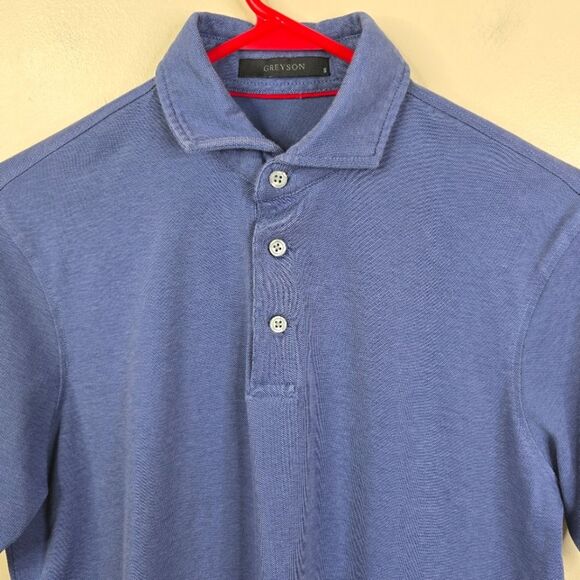 Greyson Short Sleeve Casual Minimalistic Cotton Blend Polo Shirt Small - Picture 3 of 7